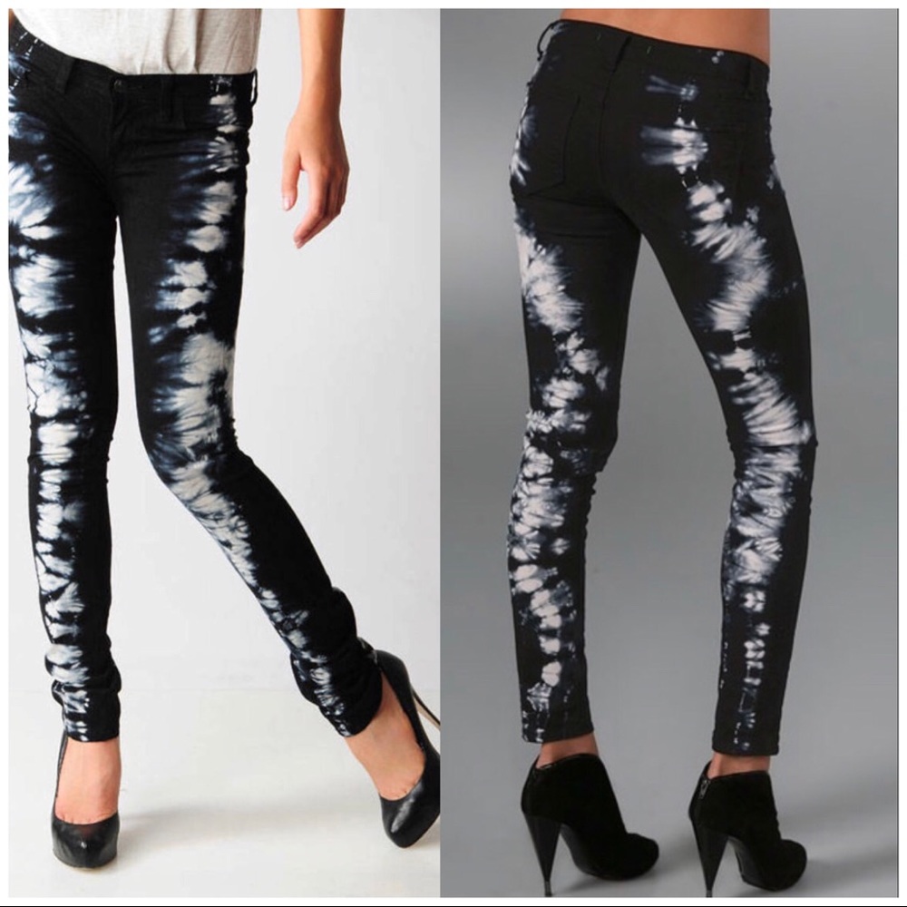 SALE J BRAND BLACK & WHITE TIE DYE SKINNY w/ STRETCH - Picture 5 of 11